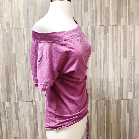 Exist | Distressed Magenta Oversized Waffle Shirt - Picture 4 of 6